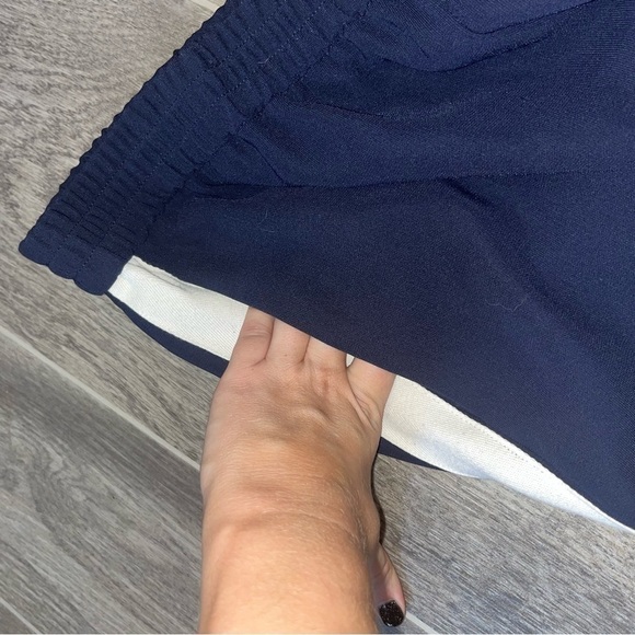 Women's J. Crew Navy Blue & White Tuxedo Stripe Jogger Pants - Picture 8 of 10